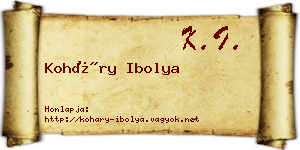 Koháry Ibolya névjegykártya