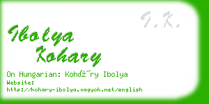 ibolya kohary business card